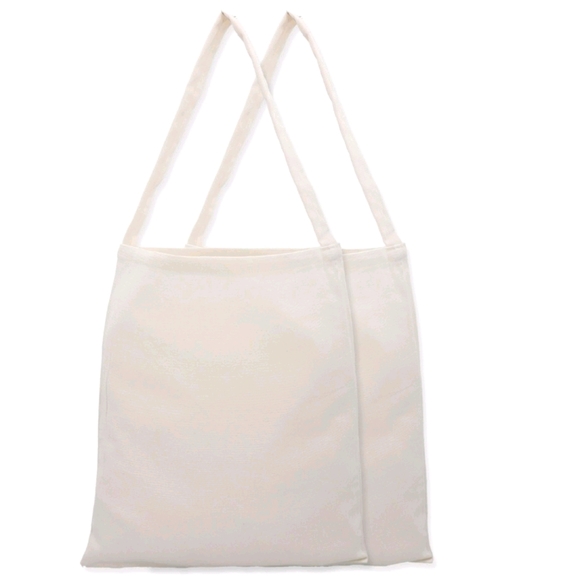 Bundle of 2 White Shopping Totes New With Tags - Picture 1 of 3